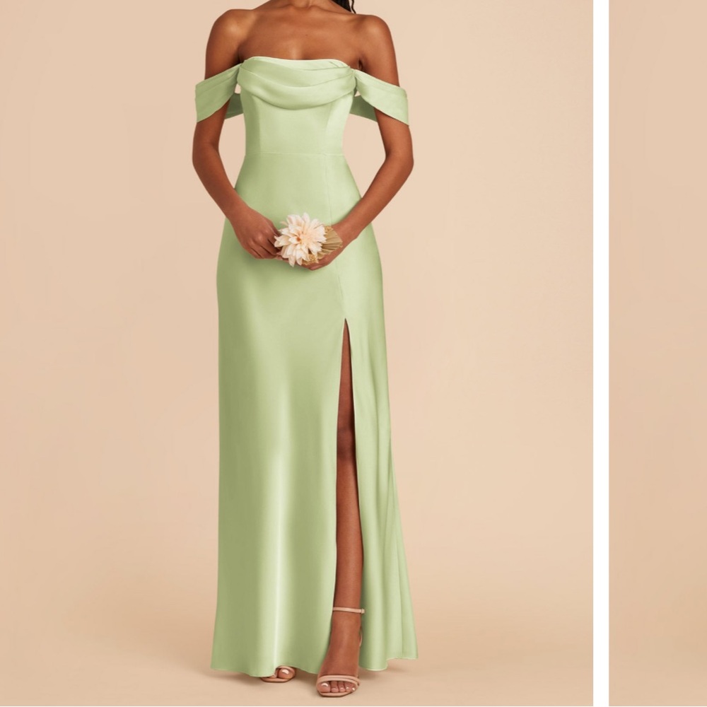 Mia Matte Satin Convertible Dress - Pale Pistachio